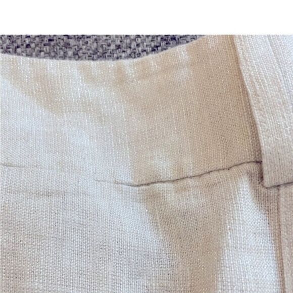NWOT Apt 9 Linen metallic silver cream cuff mid rise 5” short 10 - Picture 4 of 16